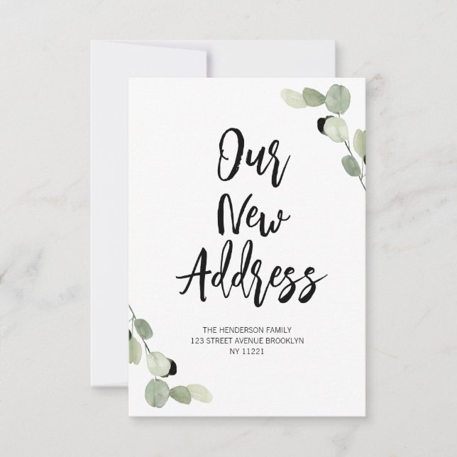 faire-part en mouvement du feuillage vert (Devant)