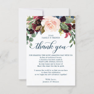 Faire-part En remplacement de Faveurs Merci Place Card Bourgo