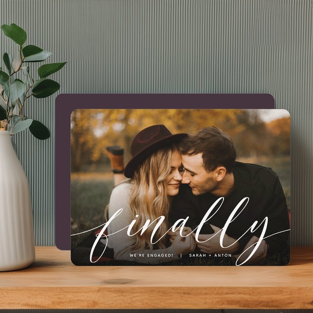 Faire-part Enfin | Fiançailles photo complet (Créateur téléchargé)