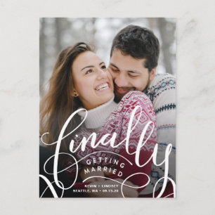 Faire-part Enfin Se marier Enregistrer la date Carte postale