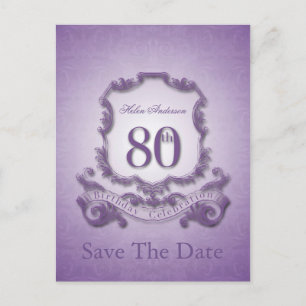 Faire-part Enregistrer la date 80e Anniversaire Carte postale