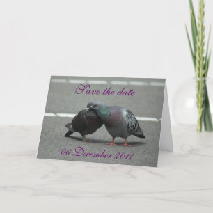 Faire-part enregistrer la date avec les pigeons