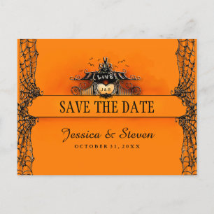 Faire-part Enregistrer la date carte postale - Halloween Love