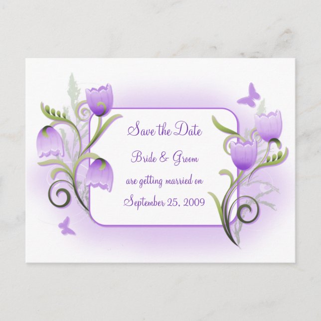 Faire-part Enregistrer la date - Carte postale Jardin aux fle (Devant)