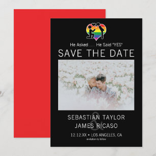 Faire-part Enregistrer La Date Gay Il A Dit Oui Photo Personn