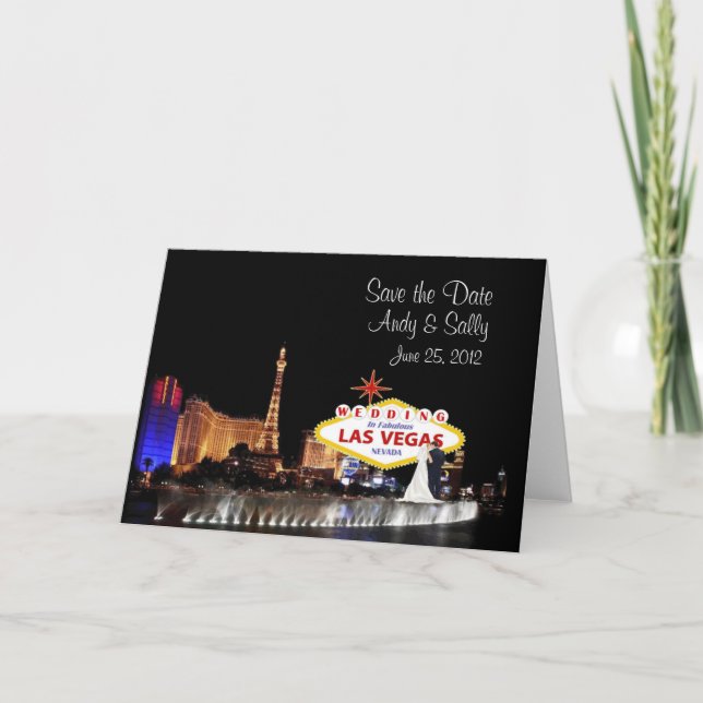 Faire-part Enregistrer la date Las Vegas Mariage Card (Devant)