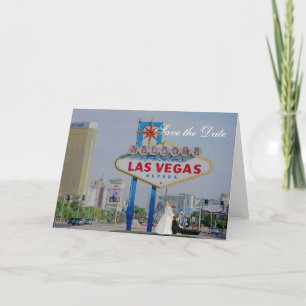 Faire-part Enregistrer la date Las Vegas Mariage Card avec B&