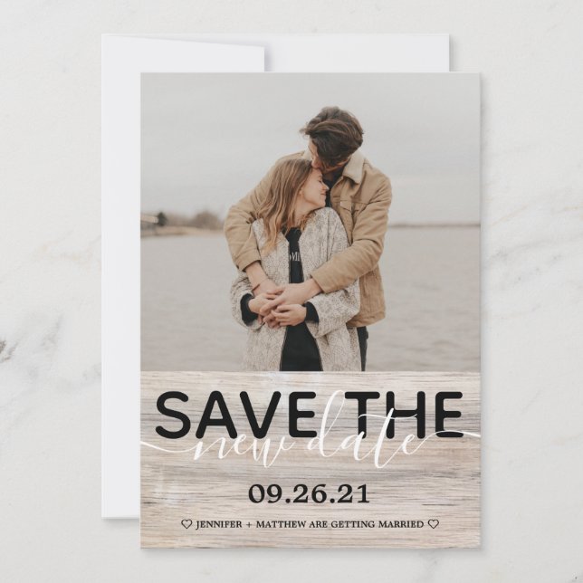 Faire-part Enregistrer la date Rustic Mariage photo (Devant)