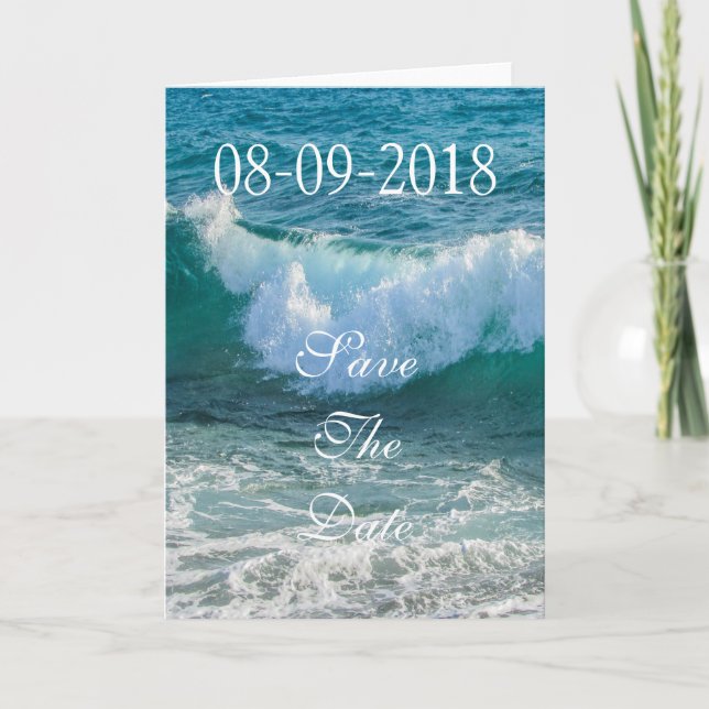 Faire-part Enregistrer La Date Wave Sea Shore Nautique Océan  (Devant)