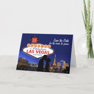 Faire-part Enregistrer le Mariage de date à Las Vegas Card