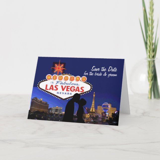Faire-part Enregistrer le Mariage de date à Las Vegas Card (Devant)