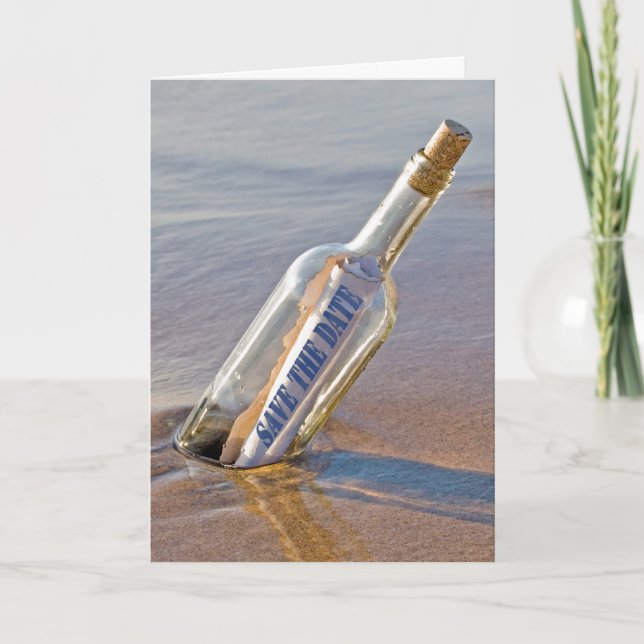 Faire-part Enregistrer le message de date dans une bouteille (Devant)