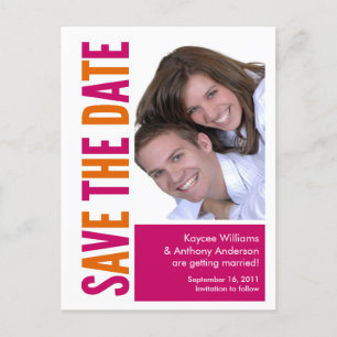 Faire-part Enregistrez La Carte Postale Photo Date ! Orange e