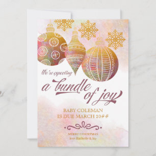 Faire-part Ensemble de joies Photo de Noël Ornements Grossess