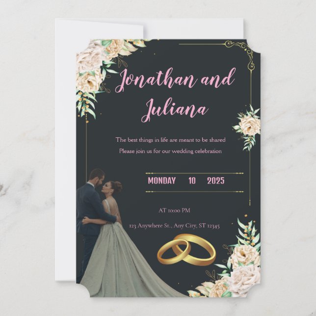 Faire-part Ensemble pour toujours – Le mariage de Sarah et Ah (Devant)