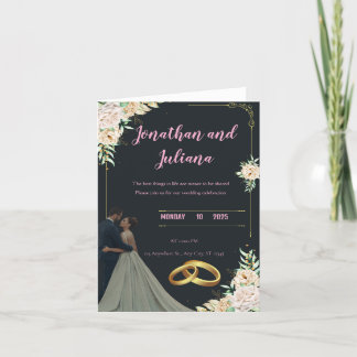 Faire-part Ensemble pour toujours – Le mariage de Sarah et Ah