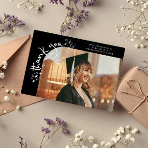 Faire-part Étoiles Bizarres Photo de Remerciement de Diplômé 