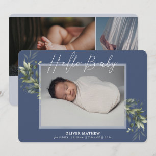 Faire-part Eucalyptus Blue Boy annonce de naissance