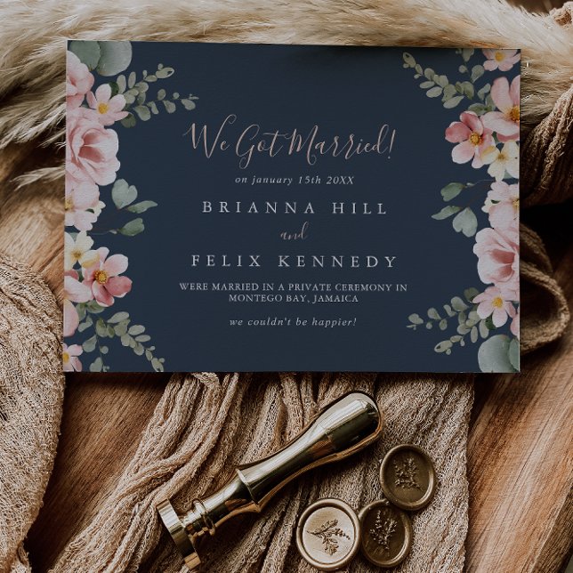 Faire-part Eucalyptus Garden Rose Floral Elopement (Créateur téléchargé)