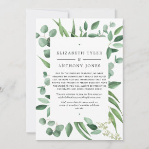 Faire-part Eucalyptus Mariage Liste d'invités réduite