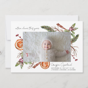 Faire-part Extra Cheer Holiday Baby Photo Birth Announcement