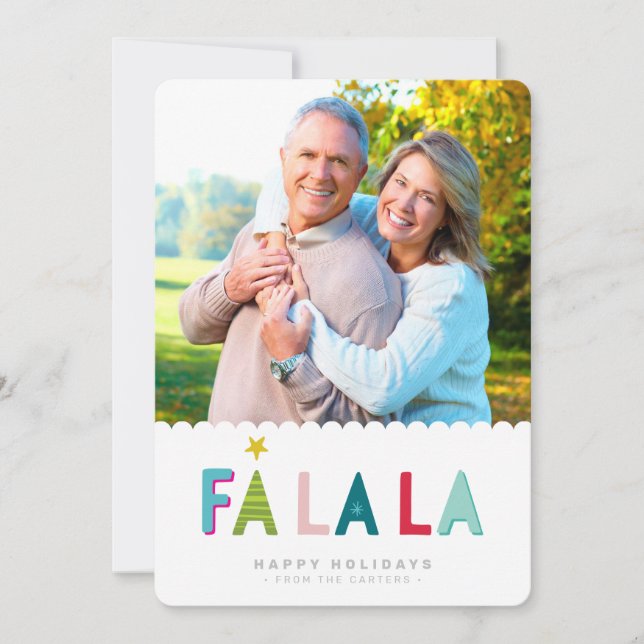 Faire-part FA LA LA HOLIDAY PHOTO audacieux dabs colorés (Devant)