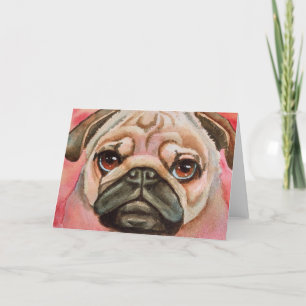 Faire-part Face de Carlin mignonne