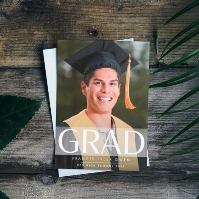 Faire-part Fading Stripe GRAD Lycée Classe de photo (Créateur téléchargé)