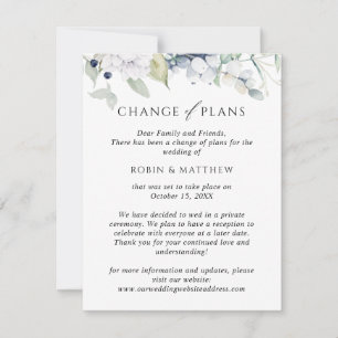 Faire-part Faire annonce de mariage Changement de plans Elega