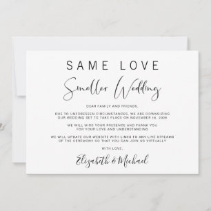 Faire-part Faire Annonce de Mariage Réduite et Élégante