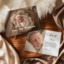 Faire Part de Naissance Élégant et Simple de Bébé