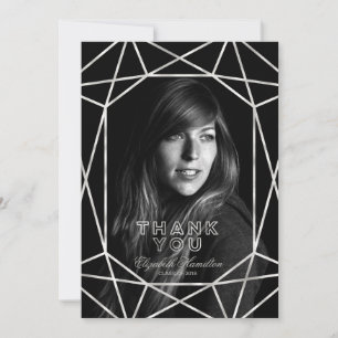 Faire-part Faux Feuille D'argent Gem Remerciement Photo De Re