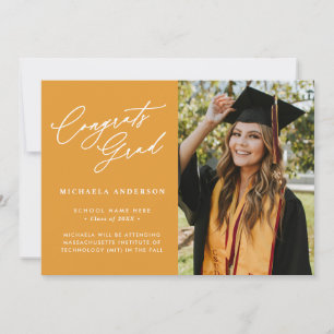 Faire-part Félicitations Grad Moderne Script Photo Graduation