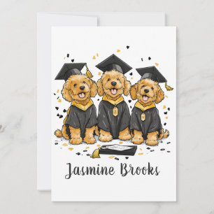 Faire-part Félicitations Graduation Goldendoodle Dogs