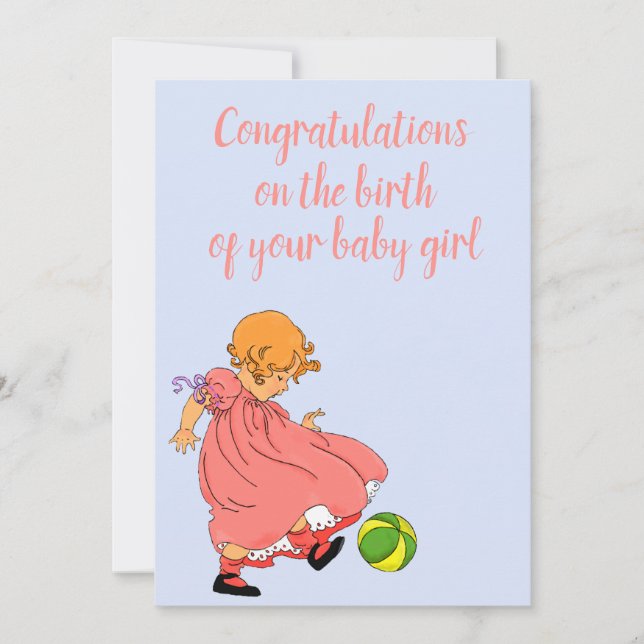 Faire-part Félicitations pour la naissance de la fille, Vinta (Devant)