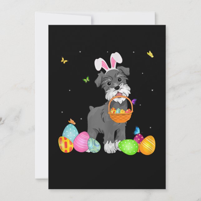 Faire-part Femme Chien Maman Cadeau Cute Bunny Schnauzer Oeuf (Devant)