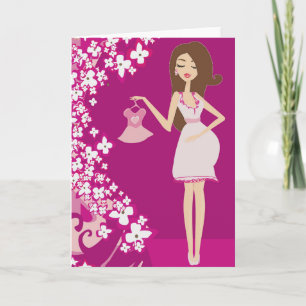 Faire-part femme enceinte brunette