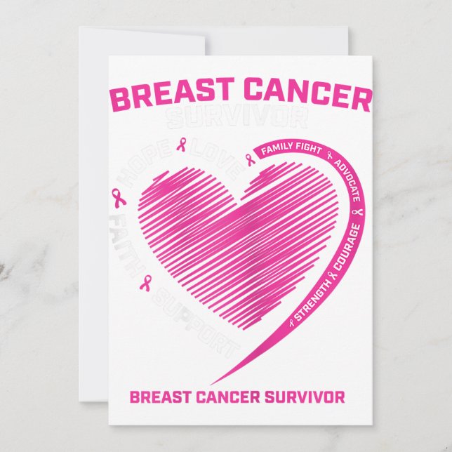 Faire-part Femmes Pink Cancer du sein Survivant Cadeaux Femme (Devant)