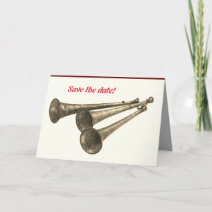 Faire-part fête cornes trompettes