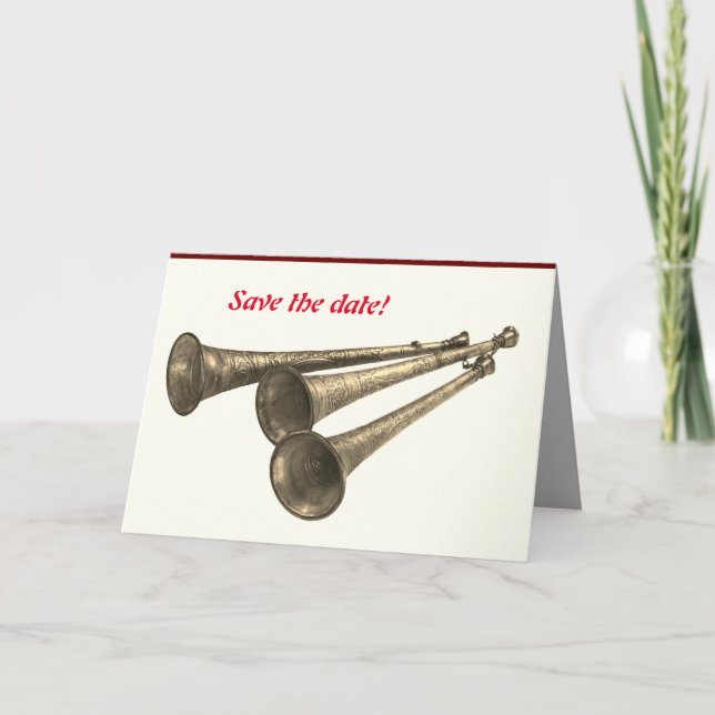 Faire-part fête cornes trompettes (Devant)