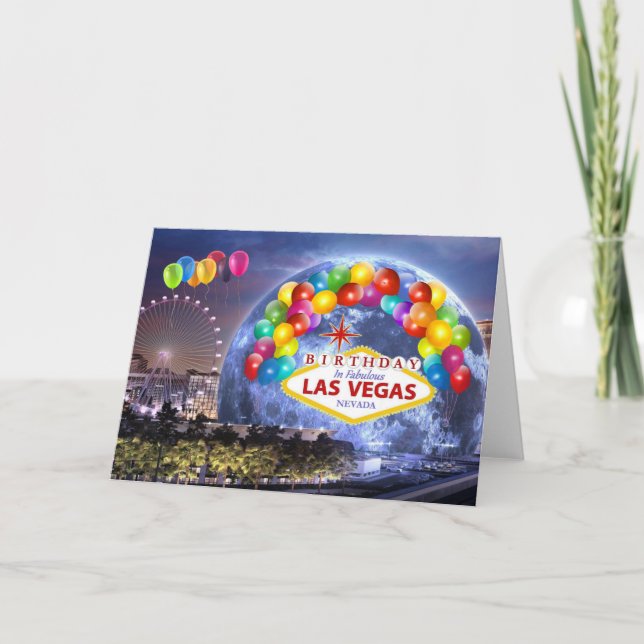 Faire-part Fête d'anniversaire à Las Vegas Card (Devant)