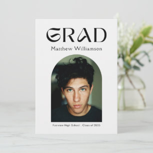 Faire-part Fête de fin d'études moderne avec arche de photo G