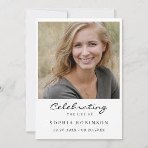 Faire-part Fête de la vie Photo Funeral Prayer Card