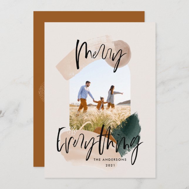 Faire-part Fête de Noël de la rouille abstraite moderne (Devant / Derrière)