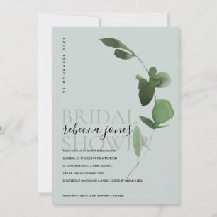 FAIRE-PART FÊTE DES MARIÉES DE COULEUR D'EAU DE L'EUCALYPTUS 