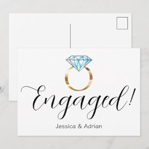 Faire-part Fiançailles d'anneau de diamant personnalisé