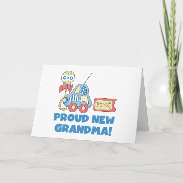 Faire-part Fière nouvelle grand-mère-C'est un garçon Tshirts  (Devant)