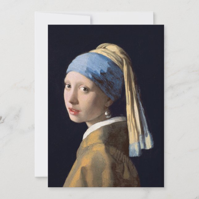Faire-part Fille avec perle à oreille 1665 Johannes Vermeer (Devant)