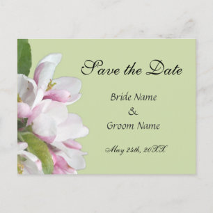 Faire-part fleur de pomme enregistrer la date carte postale
