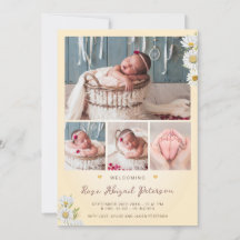 Fleur sauvage Marguerite Bienvenue Naissance Bébé 